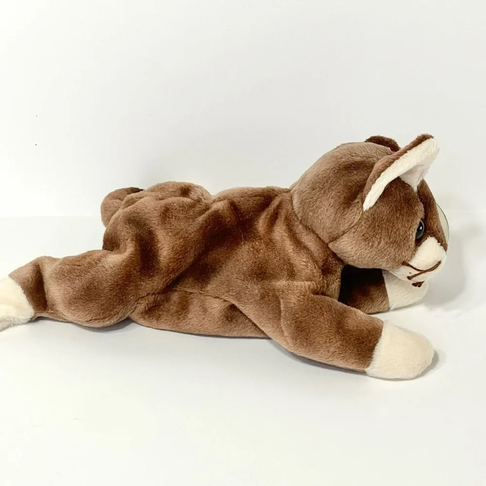 Ty Beanie Baby Pounce the Cat Stuffed Animal Brown